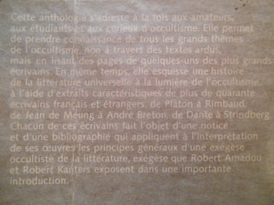 Anthologie littéraire de l'occultisme.