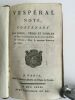 VESPERAL NOTE CONTENANT LES NONES, VEPRES ET COMPLIES A L'USAGE DE PARIS 1790. 