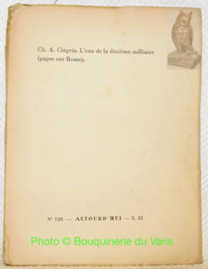 L’eau de la dixième milliaire (pages sur Rome). N° 120 - Cahiers Aujourd’hui - X. 32.