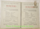 Miroirs. Revue jurasienne. Premier et troisième cahier. Première année.. 