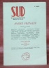 SUD Revue litt&eacute;raire. Andr&eacute; Frenaud. Etudes et po&egrave;mes de G. Puel - P. Eluard - J. Follan - R. Queneau - J. Tardieu - J. Lescure - J. Reda - A. Suied - ...