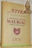 Lettre de Maurice Bardèche a Monsieur François Mauriac, membre de l’Académie Française. Collection La Pensée libre.. BARDECHE, Maurice. - MAURIAC, ...