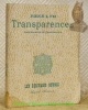 Transparences. Frontispice de Claude Lyr.. LYR, René.