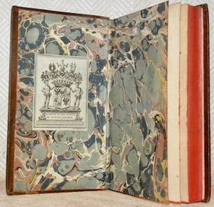 Defense du paganisme par l’Empereur Julien, en grec et en françois, avec les dissertations et des notes pour servir d’eclaircissement au texte, & pour en réfuter les erreurs; Par le Marquis d’Argens. Seconde édition augmentée de plusieurs dissertations & d’un grand nombre de notes. Tome I et tome II reliés ensembles.