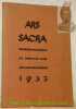 Ars Sacra. Schweizerisches Jahrbuch für Christliche Kunst. Annuaire suisse d’art sacré. 1935.. 