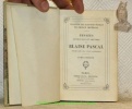 Pensées, opuscules et lettres, publiés dans leur texte authentique. Tome premier et tome deuxième. Collection des Classiques français du Prince ...