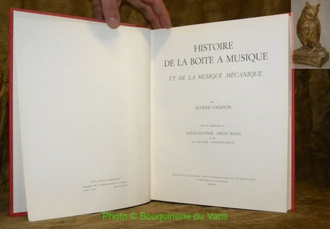 Histoire de la boite a musique et de la musique mécanique. Avec la collaboration de Louis Cottier, Freddy Baud et de P.A. Muller, Edmond Droz.. ...