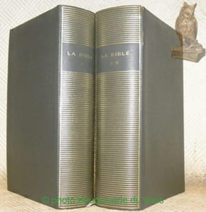 La Bible. L’Ancien Testament I. Introduction par Edouard Dhorme. Traduction et notes par Edouard Dhorme (Genèse, Exode, Lévitique, Nombres, Deutéronome, Josué, Juges, Samuel, Rois, Chroniques), Frank Michaéli (Esdras, Néhémie), Antoine Guillaumont (Maccabées). L’Ancien Testament II. Introduction par Edouard Dhorme. Traduction et notes par Edouard Dhorme, Jean Koenig, Frank Michaéli, Jean Hadot, Antoine Guillaumont. Collection Bilbiothèque de la Pléiade, nos. 120 et 139. (2 Volumes).
