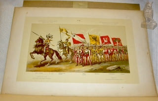 Cortège historique de la Bataille de Morat. Quatrième centenaire de la Bataille de Morat le 22 juin 1876. Album du cortège historique. Dessiné et peint d’après les costumes originaux. Chromolithographie des Ateliers C. Knüsli à Zürich.