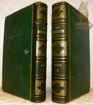L’ingénieux hidalgo Don Quichotte de La Manche. Traduit et annoté par Louis Viardot. Vignettes de Tony Johannot. 2 Volumes.. Cervantès Saavedra, ...
