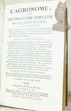 L’Agronome, ou Dictionnaire portatif du Cultivateur, contenant toutes les connoissances nécessaires pour gouverner les Biens de Campagne, & les faire ...