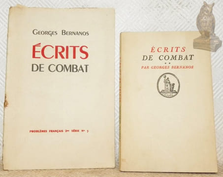 Ecrits de combat. Problèmes Français, 2me série n° 5. Ecrits de combat, tome 2. (sans lieu et sans mention d’éditeur.. Bernanos, Georges.