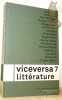 Viceversa Littérature 7. Revue suisse déchanges littéraires.. Collectif.