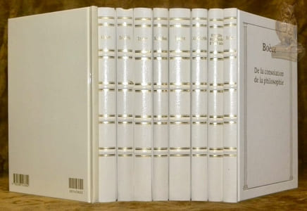 Collection Les trésors la littérature. 9. Titre. 1. Les Maîtres de la Philosophie. 2. La Rhétorique. Traduction par Ch.-Emile Ruelle. 3. Médée, Andromaque, Les Troyennes, Electre, Iphigénie en Aulide. Traduction par Emile Pessonneaux. 4. De la nature. Traduction par L. Crouslé. 5. Les Mémorables. Traduction par E. Talbot. 6. Les Entretiens. Traduction par V. Courdaveaux. 7. Pensées. Traduction par P. Commelin. 8. Textes. Trois présocratiques: Héraclite, Parménide, Empédocle. Traduction revue et corrigée précédé de Héraclite d’Ephèse par René Char. 9. De la consolation de la philosophie. Traduction par Léon Colesse.