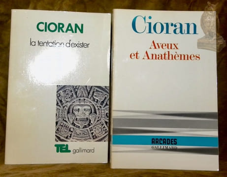 2 titres. 1. La tentation d’exister. Collection Tel. 2. Aveux et Anathèmes. Collection Arcades.. CIORAN.