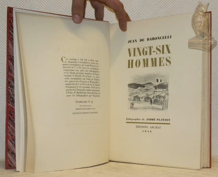 Vingt-six hommes. Lithographies de André Planson.. BARONCELLI, Jean de.
