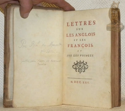 Lettres sur les Anglois et les François et sur les voiages.. (MURALT, Béat Louis de).