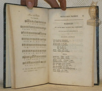 Recherches sur Les Ranz des Vaches, ou sur les chansons pastorales des bergers de la Suisse; avec musique.. Tarenne, George.