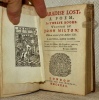Paradise Lost, a Poem, in Twelve Books : Written by John Milton. With an Account of the Author’s Life. A new Edition, carefully corrected.. MILTON, ...