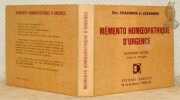 Memento Homoeopathique d'urgence. Quatri&egrave;me &eacute;dition revue et corrig&eacute;e.. Docteur P. CHAVANON. - Docteur R. LEVANNIER.
