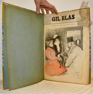 Gil Blas, illustré hebdomadaire. Journal politique, litteraire et mondain. N° 1 (3e année), 1 janvier 1893 au n° 53, 30 décembre 1893.  N° 1 (4e année), 7 janvier 1894 au n° 52, 30 décembre 1894. (2 Volumes avec 105 numéros à la suite).
