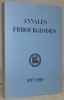 Annales Fribourgeoises. Publication de la Société d’Histoire du Canton de Fribourg. Tome LIV 1977 / 1978.- Le canton de Fribourg et l’affaire Marilley ...