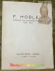 F. HODLER. Exposition commémorative 1918-1938.. 