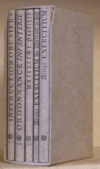 Collection de (reprints) de cinq règlements (militaires). Instruction sur le service et l’usage des obusiers. 1793. Unterricht in der Bediennung und ...