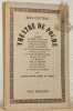 Th&eacute;atre de Poche. Parade. Le boeuf sur le toit. Le pauvre matelot. L’&eacute;cole des veuves. Le bel indiff&eacute;rent. Le fant&ocirc;me de Marseille. Anna la bonne. La ...