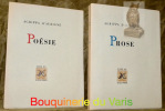 Prose. Poésie.  Introduction, notes et glossaire de Marcel Raymond. 2 volumes, complets.. AGRIPPA D’AUBIGNE.