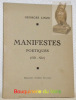 Manifestes poétiques 1951-1961.. LINZE, Georges.