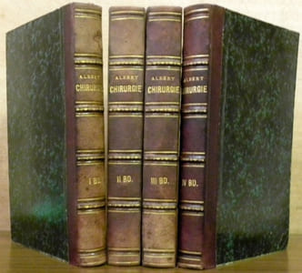 Lehrbuch der Chirurgie und Operationslehre. Vorlesungen für praktische Ärzte und Studirende. 2. umgearbeitete und vermehrte Auflage. 4 Bände. 1. Band: Die chirurgischen Krankheiten des Kopfes und Halses. Mit 123 Holzschnitten. 2. Band: Die chirurgischen Krankheiten der Wirbelsäule, der Brust, des Schultergürtels und oberen Gliedmasse. Mit 179 Holzchnitten. 3. Band: Die chirurgischen Krankheiten des Bauches, des Mastdarms und der Scrotalhöhle. Mit 126 Holzschnitten. 4. Band: Die chirurgischen Krankheiten des Beckens und der unteren Gliedmasse. Mit 223 Holzschnitten.