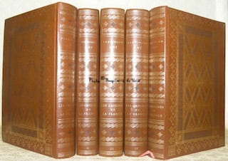 Les Origines de la France. 5 volumes reliés. Tome I : La Gaule I. 445 p. Tome II : La Gaule II. 378 p. Tome III : Naissance de la France I. Les Temps ...