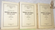 Mémoires historiques sur le Valais 1798-1834. Publiés par André Donnet. 3 volumes. Collection Mémoires et documents publiés par la Société d’histoire ...