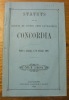 Status de la Société de jeunes gens catholiques Concordia. Fondée à Lausanne, le 18 décembre 1883.. 