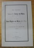 Zum Andenken an Professor Dr. Georg von Wyss, geb. den 31. März 1816, und dessen Gattin Anna Regina von Wyss, geb. v. Wyss, geb. den 20. Februar 1824, ...