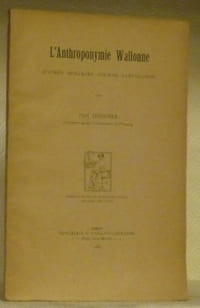 L’anthroponymie Wallone. D’après quelques anciens cartulaires. Extrait du Bulletin du Dictionnaire Wallon, 13e anné, 1924, n. 3-4.