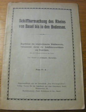 Schiffbarmachung des Rheins von Basel bis in den Bodensee. Mit 45 Illustrationen im Text. Separatdruck aus Die Rheinquellen.. ALTMAYER, J.