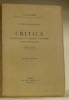 De cognitione humana. Critica criteriologia actheoriae cognitionis critica historiaque. Edition altera.. VEUTHEY, P. Leo.