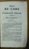 Projet de Code de procédure pénale.. 