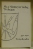 MAX NIEMEYER VERLAG Tübingen 1950 - 1970. Verlagskatalog.. 