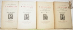 La fleur des poésies de P. de Ronsard gentilhomme vendomois. Recueillie par Henri Longon.4 volumes.. RONSARD, Pierre de.