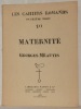 Maternité. Les Cahiers romands, deuxième série 10.. MEAUTIS, Georges.