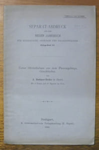 Ueber Olivindiabase aus dem Plessurgebirge Graubünden. Mit 4 Tafeln und 31 Figuren im Text. S.A. aus Neuen Jahrbuch für Mineralogie, Geologie und Palaeontologie.