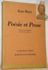 Poésie et prose. Traduit et présenté par Eugène Badoux. La Merveilleuse Collection.. MARTI, Kurt.