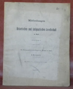 Die Deckengemälde in der Krypta des Münsters zu Basel.Mittheilungen der Historischen und Antiquarischen Gesellschaft zu Basel. Neue Folge I.Mit 7 Tafeln in Ton- und Farbendruck von A. Graeter.
