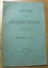 Lettre à Monsieur Charles Loyson 14 Juin 1873. Deuxième édition.. 