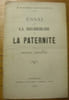 Essai sur la Recherche de Paternit&eacute;.Th&egrave;se sociale.. ARNAVON, George.