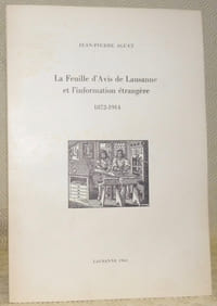 La feuille d’Avis de Lausanne et l’information étrangère. 1872 - 1914.