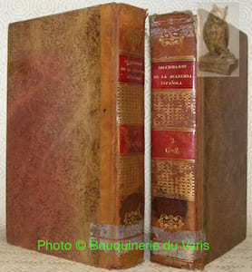 Diccionario de la academia espanola. Edicion abreviada de la ultima hecha en madrid en 1822. Parte primera y segunda.